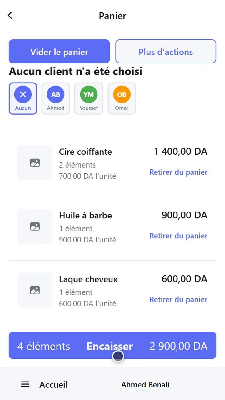 Le panier sur un téléphone Android